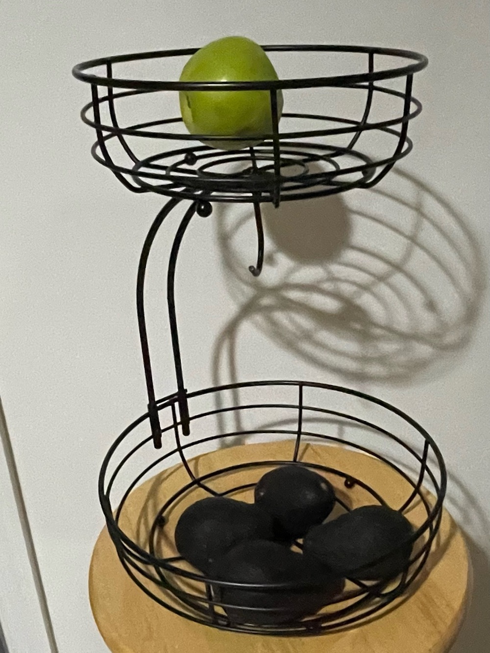 Two-Tier Black Wire Fruit Basket